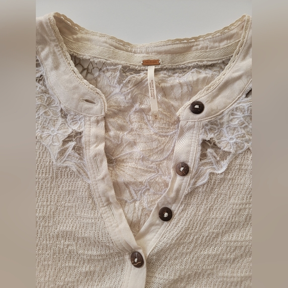 Free People Boho hippie half button down s/m top - Picture 12 of 14